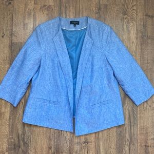 Talbots Light Blue 100% Linen Blazer in Womens Size 14W